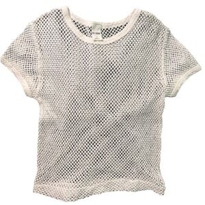 Re/Done Swedish Net Avant Garde Tee Shirt White Women's Small USA NWOT